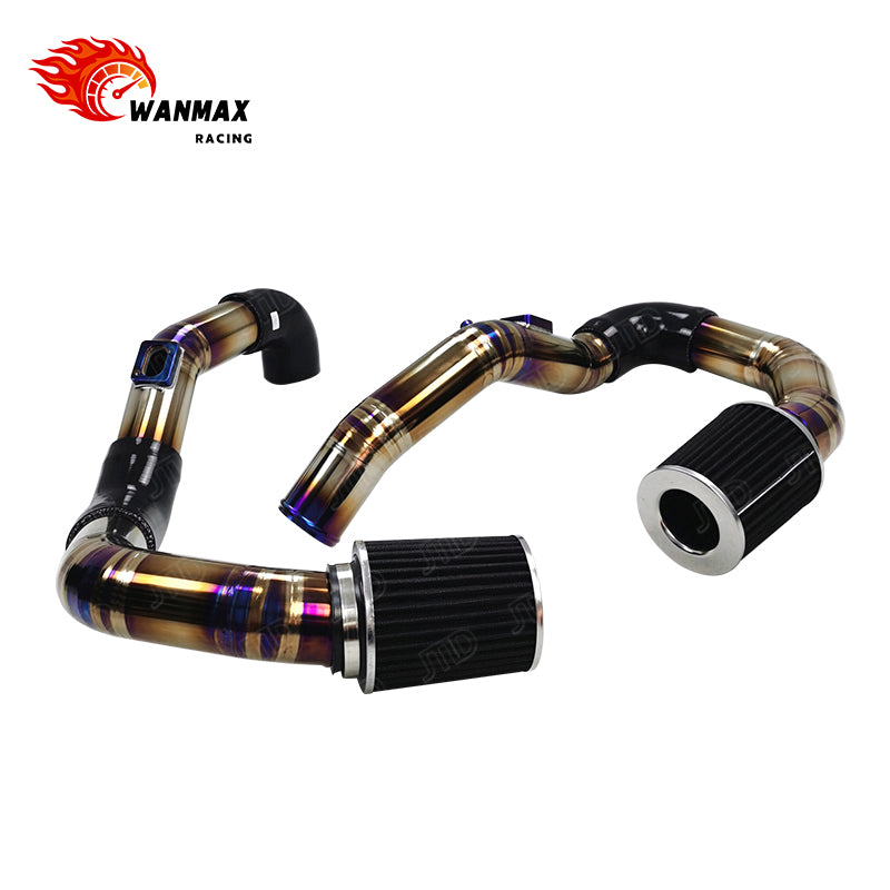 Front Mount Titanium Dual Air Intake System Kit with Twin Pipes for BMW F80 M3 F82 M4 S55 3.0T Engines