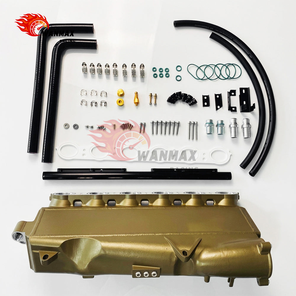 Semi-Cast Aluminum B58TU Gen 2 Intake Manifold with Intercooler & Fuel Rail Port Injection for Toyota GR Supra A90 A91 BMW G20 M340i