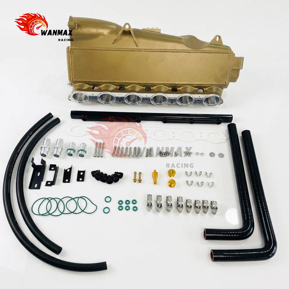 Semi-Cast Aluminum B58TU Gen 2 Intake Manifold with Intercooler & Fuel Rail Port Injection for Toyota GR Supra A90 A91 BMW G20 M340i