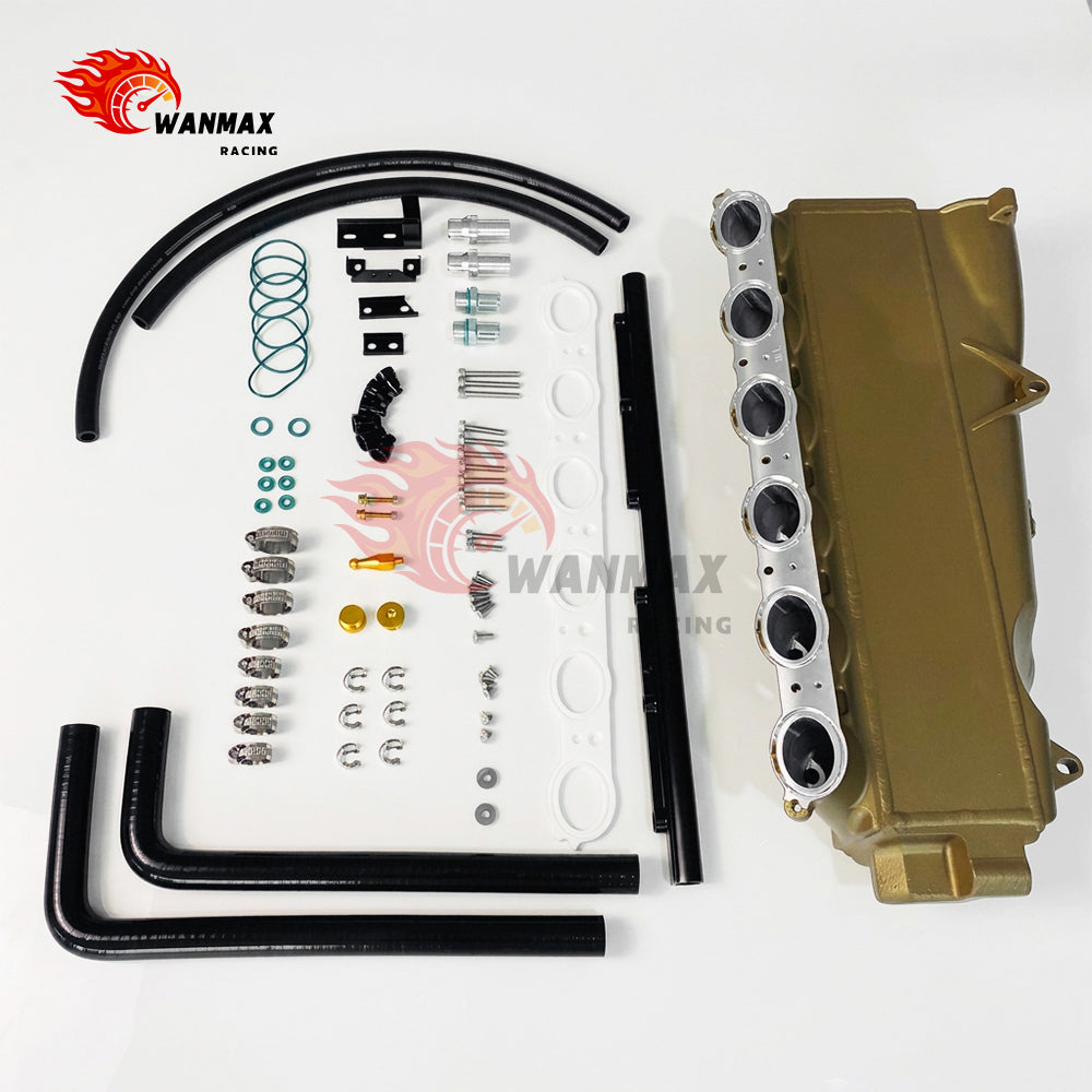 Semi-Cast Aluminum B58TU Gen 2 Intake Manifold with Intercooler & Fuel Rail Port Injection for Toyota GR Supra A90 A91 BMW G20 M340i