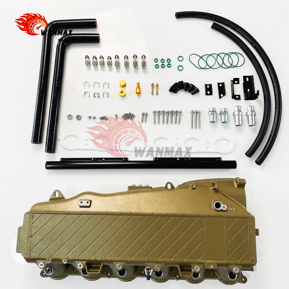 Semi-Cast Aluminum B58TU Gen 2 Intake Manifold with Intercooler & Fuel Rail Port Injection for Toyota GR Supra A90 A91 BMW G20 M340i