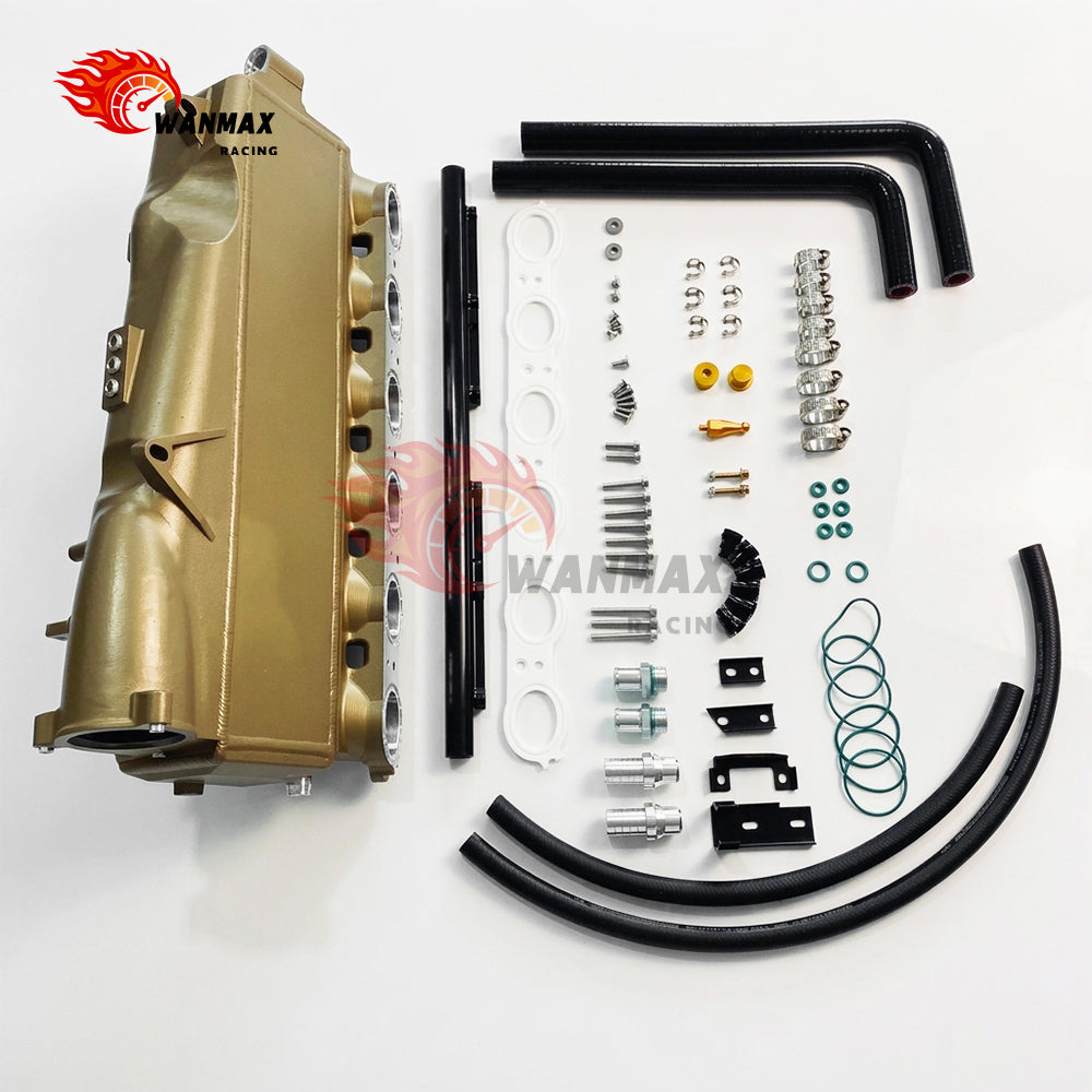Semi-Cast Aluminum B58TU Gen 2 Intake Manifold with Intercooler & Fuel Rail Port Injection for Toyota GR Supra A90 A91 BMW G20 M340i
