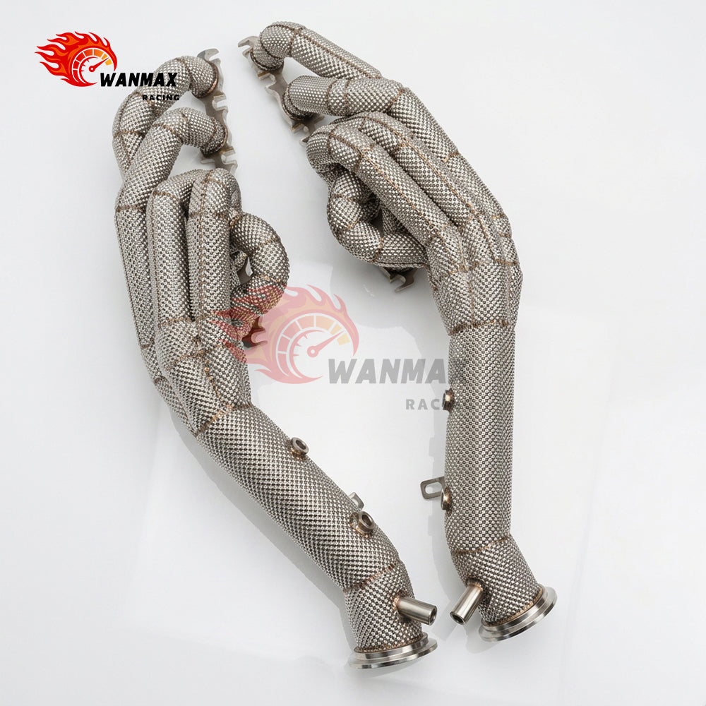 Heat Shield Wrapped SS304 Equal Length Exhaust Headers for Lamborghini Huracan 5.2L V10