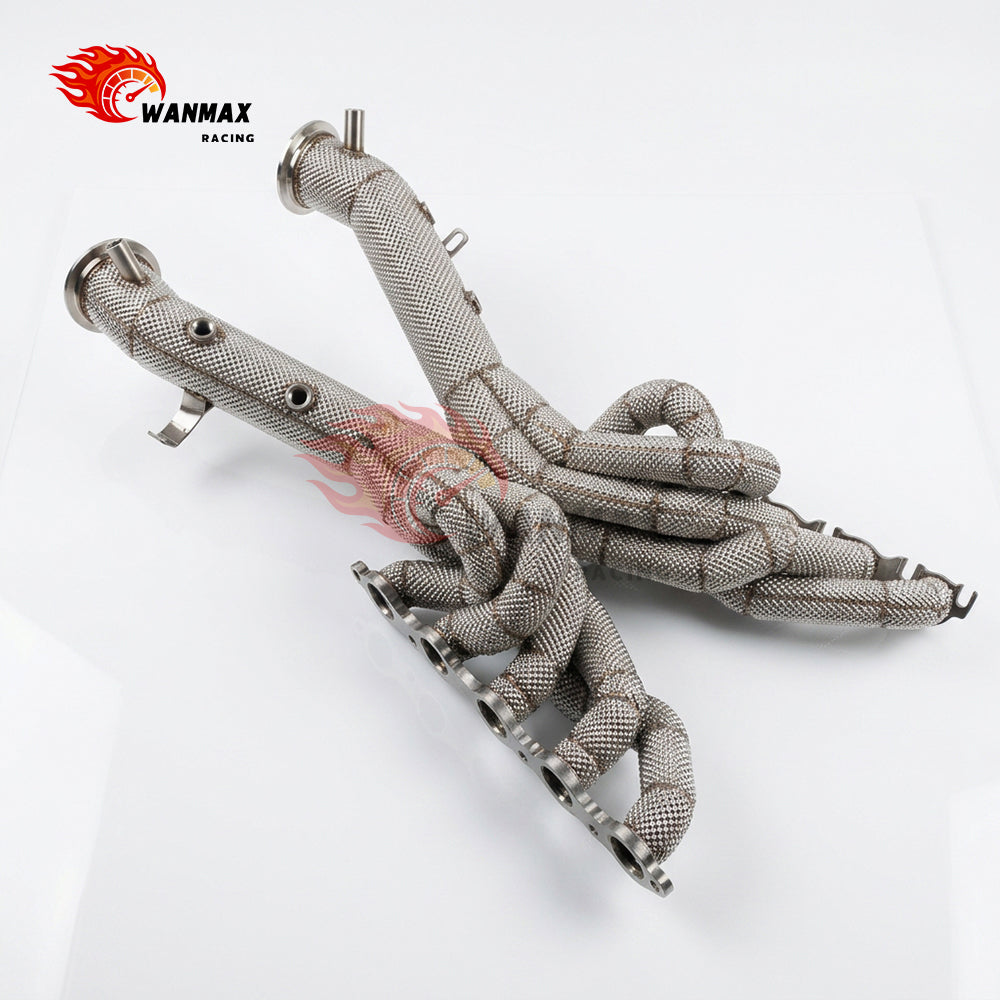 Heat Shield Wrapped SS304 Equal Length Exhaust Headers for Lamborghini Huracan 5.2L V10