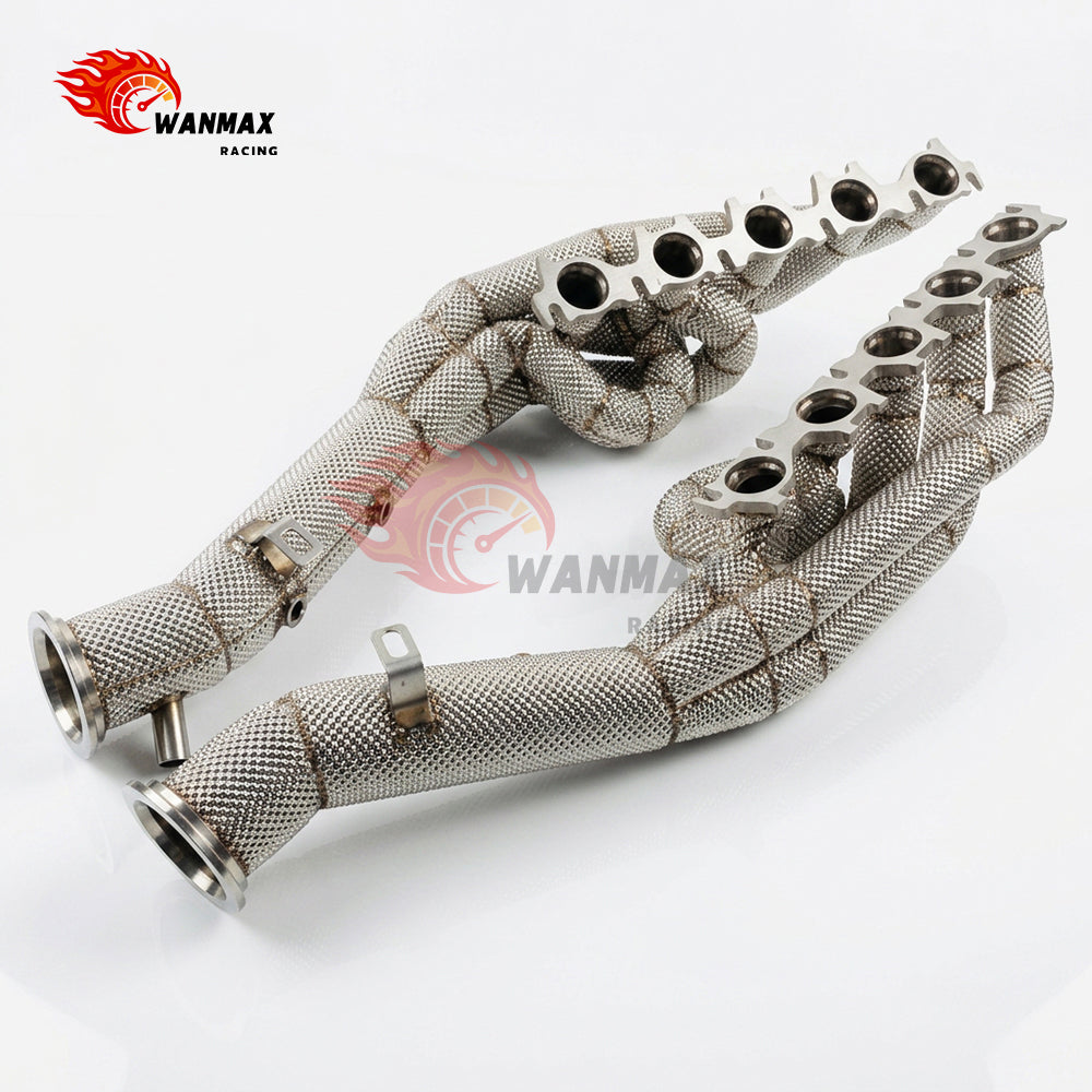 Heat Shield Wrapped SS304 Equal Length Exhaust Headers for Lamborghini Huracan 5.2L V10