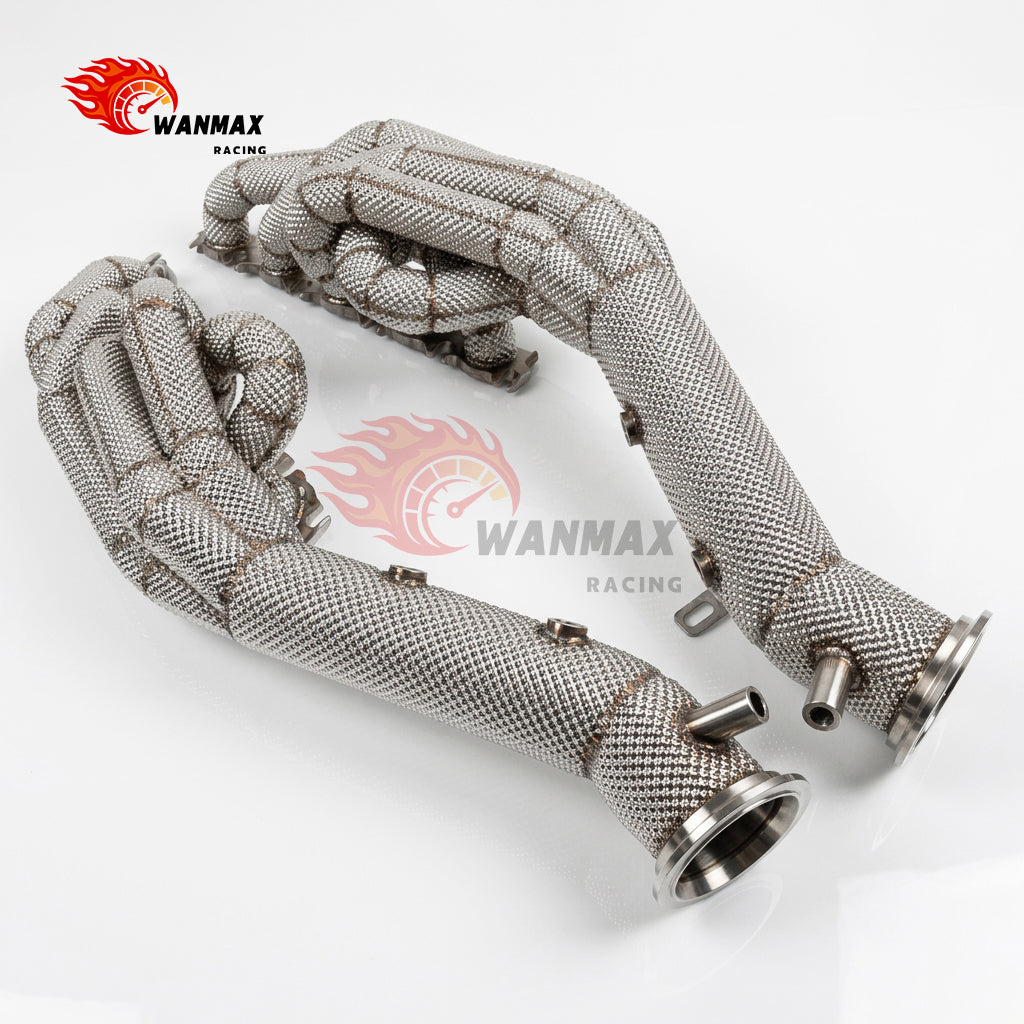 Heat Shield Wrapped SS304 Equal Length Exhaust Headers for Lamborghini Huracan 5.2L V10