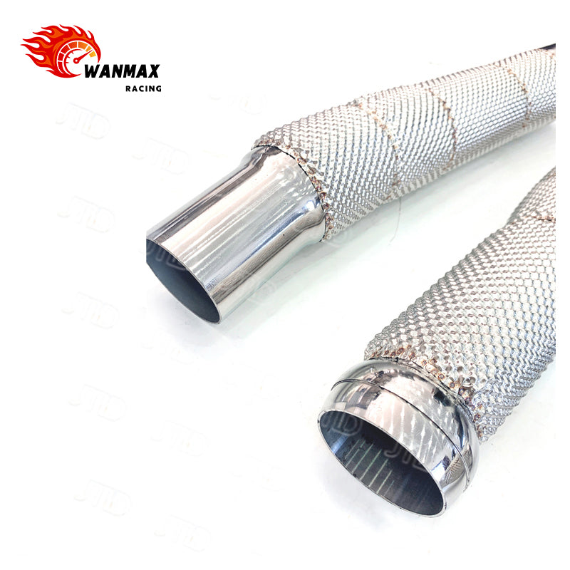 T304 Heat-Shielded Downpipe Pair with Extension Pipes for Mercedes-AMG GT / GTS / GTR 4.0T V8