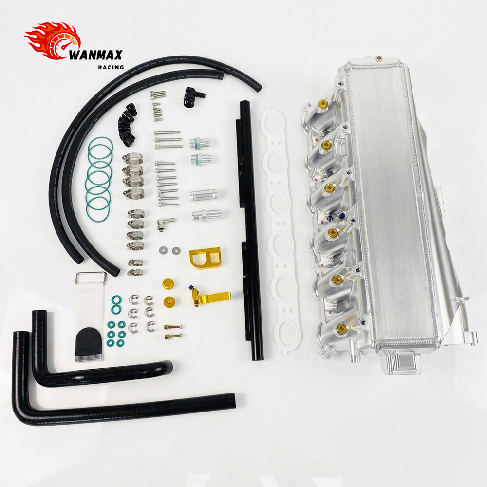 124.35mm Ultra-Thick Single-Pass Core B58TU Max Intake Manifold Charge Air Cooler with Billet Fuel Rail For BMW G20 M340i Toyota Supra A90 A91