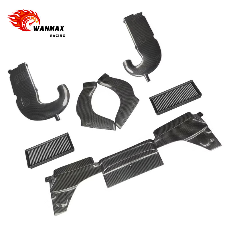 Carbon Fiber Performance Cold Air Intake Kit for Mercedes-Benz W205 C63 C63S AMG M177 4.0T V8 Dual Induction System with Panel Filters