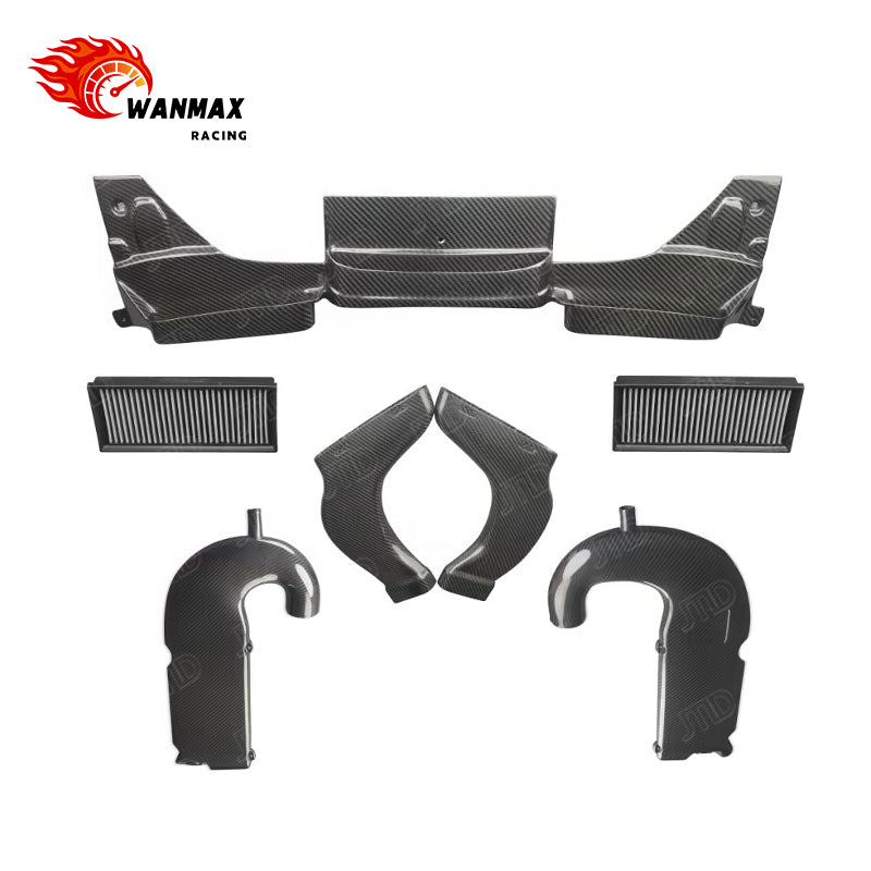 Carbon Fiber Performance Cold Air Intake Kit for Mercedes-Benz W205 C63 C63S AMG M177 4.0T V8 Dual Induction System with Panel Filters