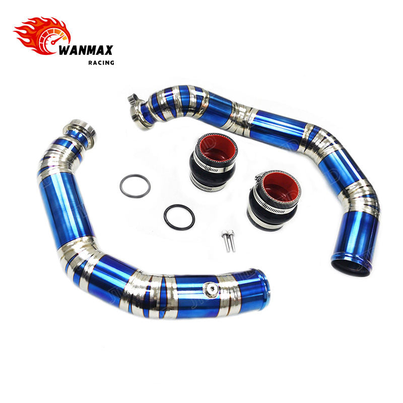 Titanium Charge Pipe Kit for BMW F80 M3 F82 M4 F87 M2c S55 3.0T Twin Turbo Engines with Heavy Duty Clamps