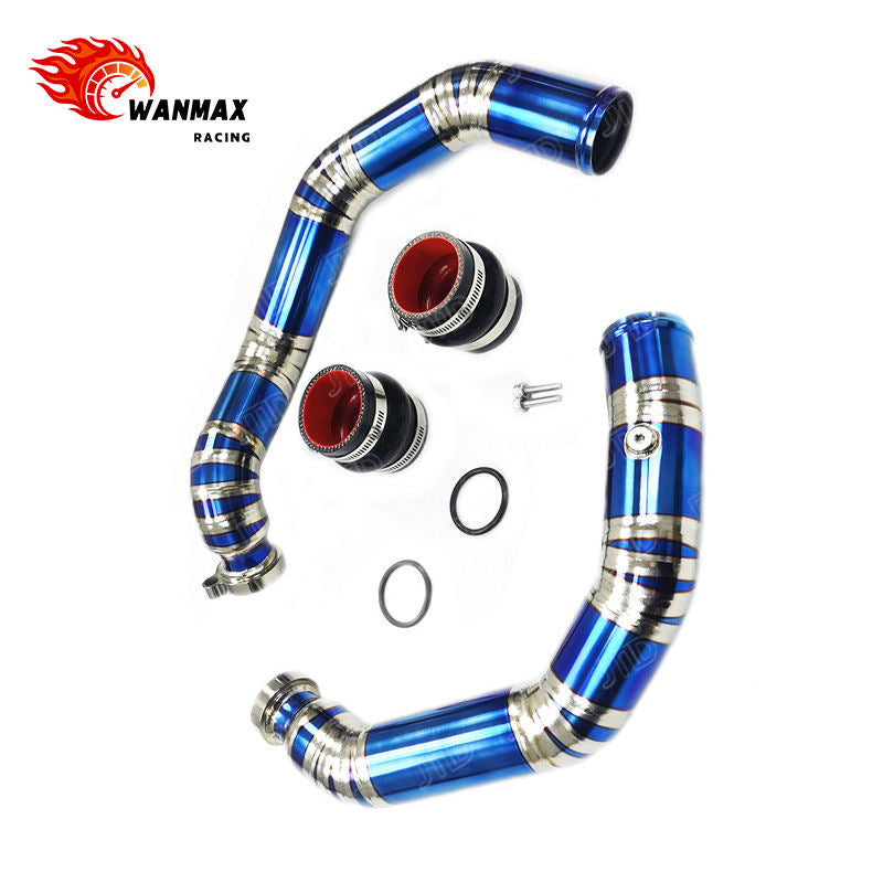 Titanium Charge Pipe Kit for BMW F80 M3 F82 M4 F87 M2c S55 3.0T Twin Turbo Engines with Heavy Duty Clamps