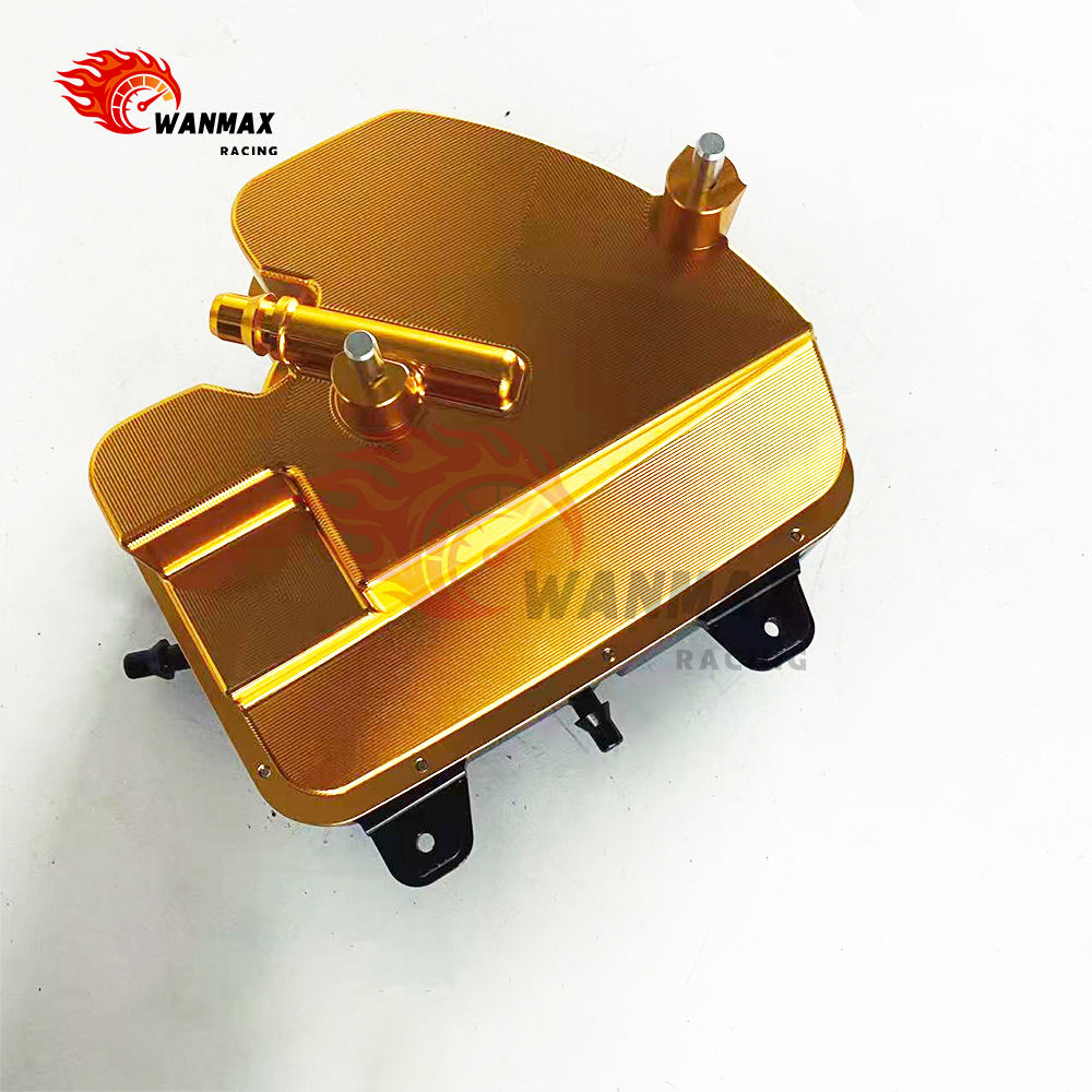 Luxury Gold CNC Billet Aluminum Coolant Expansion Tank for BMW F90 M5 F92 M8 S63 4.4T V8 Engines Reuses OEM Cap