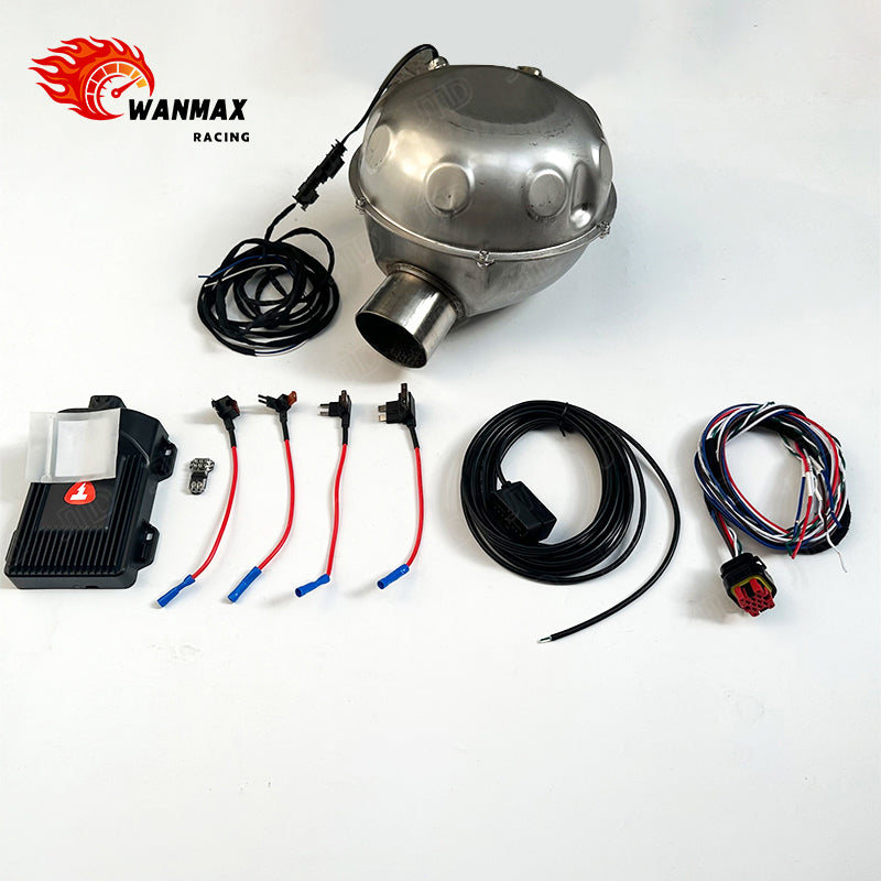 Universal Car Stainless Steel Electronic Active Exhaust Sound Booster Kit with App Control & 30+ Sound Options