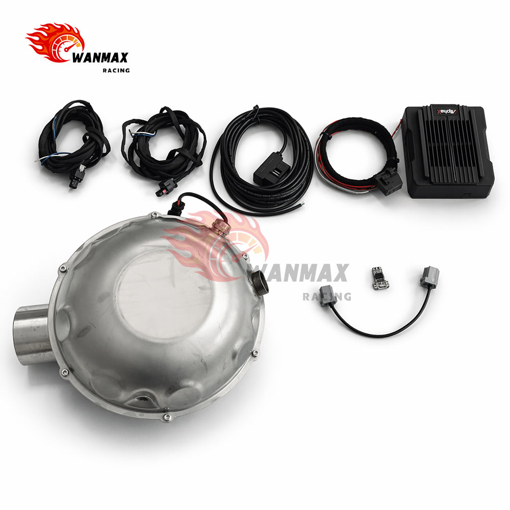 AlphaX Universal Electronic Active Exhaust Sound Booster Kit with Bluetooth App Control and Smart OBD Box