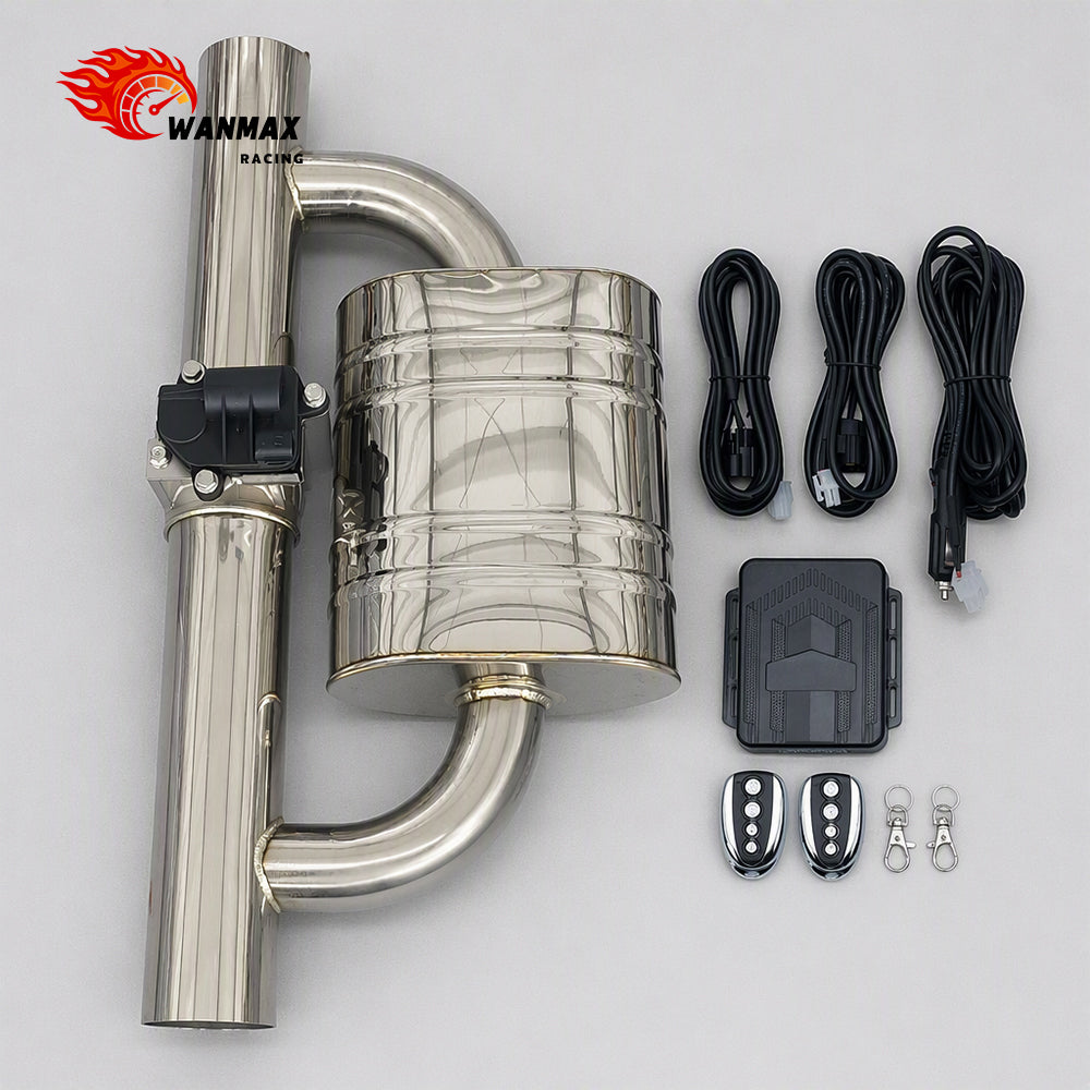 2.75inch Electric Valve Exhaust Muffler With Silencer Canister Remote Control Module Wiring Harness