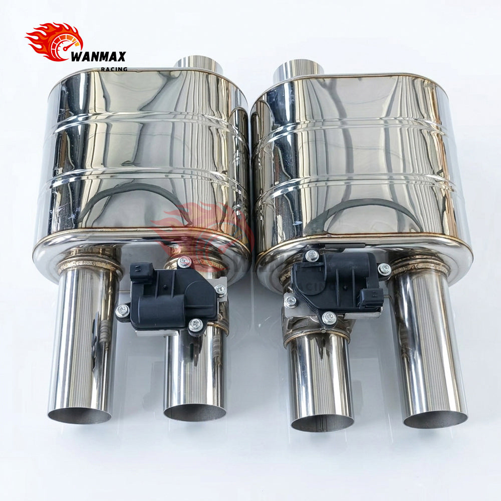 Universal Electric Valve Exhaust Muffler Kit Left Right 201SS 304SS Optional 63-89mm With Full Controller Kit & Wiring Harness
