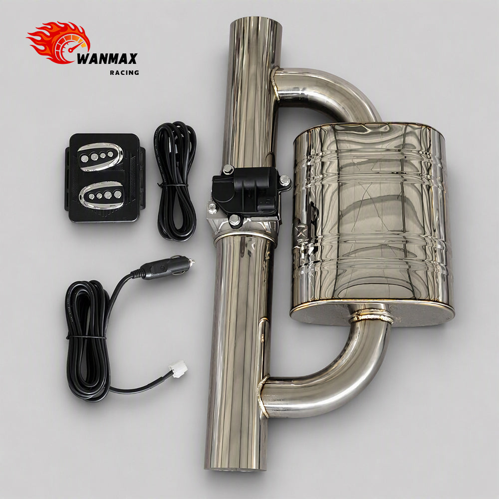 2.75inch Electric Valve Exhaust Muffler With Silencer Canister Remote Control Module Wiring Harness