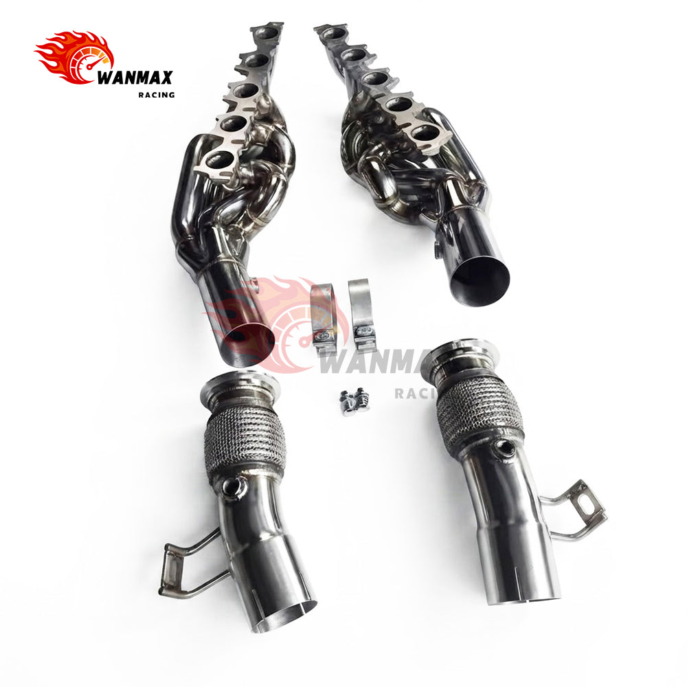 SS304 Equal Length Exhaust Headers for Audi R8 & Lamborghini Huracan Gallardo 5.2L V10