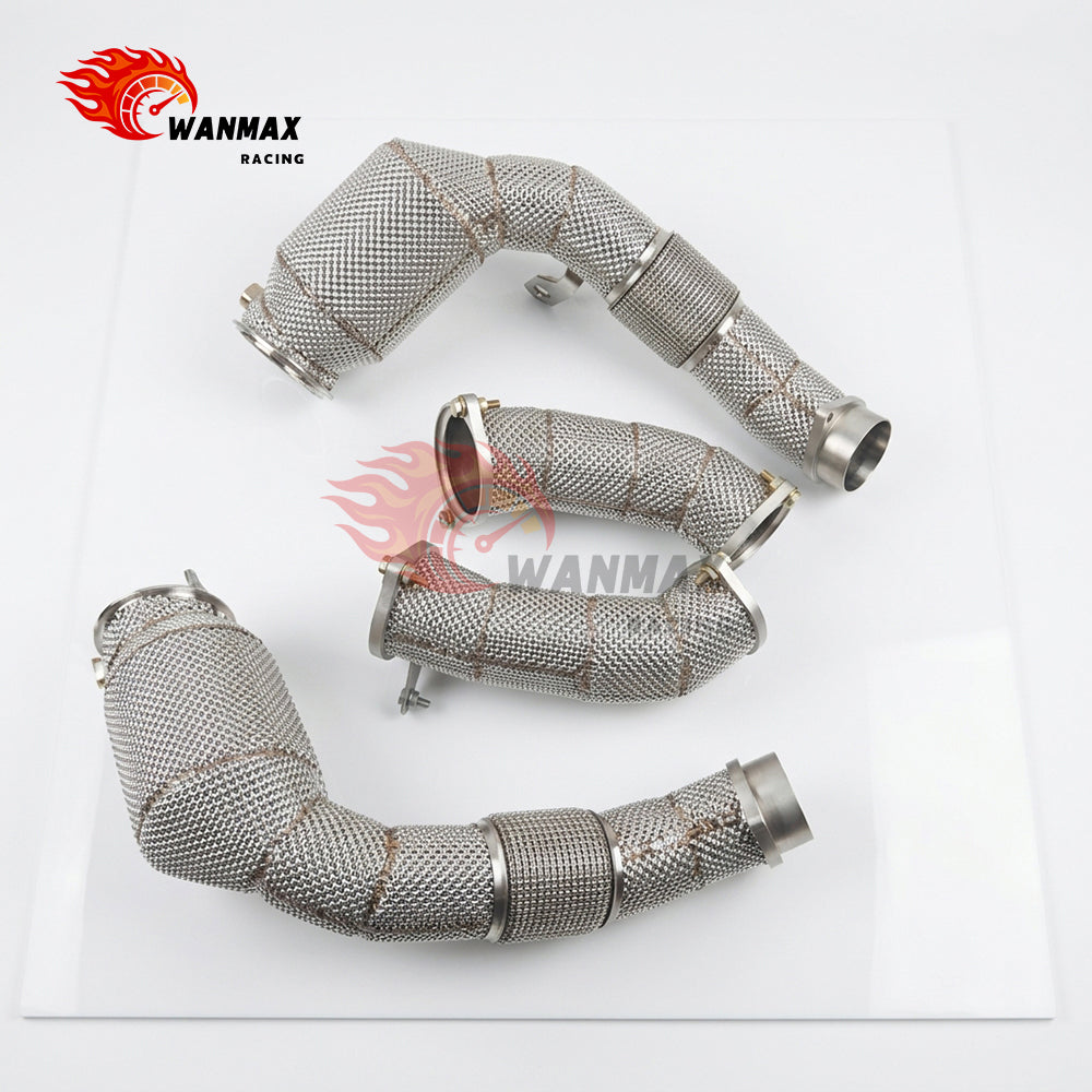 High Flow Catalytic Converter Exhaust Downpipe With Full Heat Shield for BMW X5 M60i XDrive 2024 Turbo Exhaust Upgrade