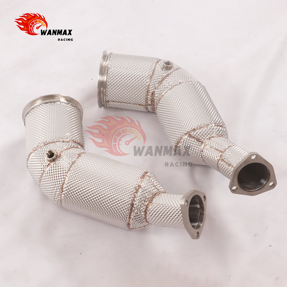 Heat-Shielded T304 Downpipe Kit for Audi RS6 RS7 C8 4.0T V8 Non-OPF