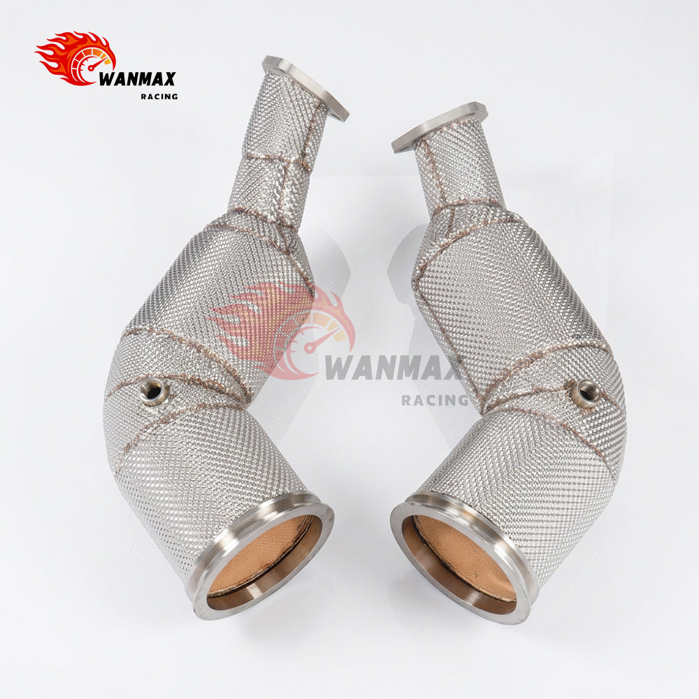 Heat-Shielded T304 Downpipe Kit for Audi RS6 RS7 C8 4.0T V8 Non-OPF