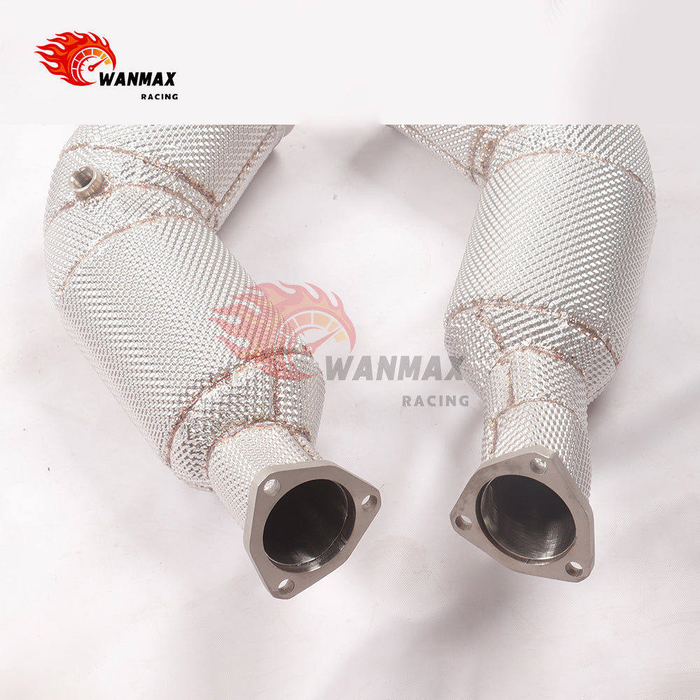 Heat-Shielded T304 Downpipe Kit for Audi RS6 RS7 C8 4.0T V8 Non-OPF