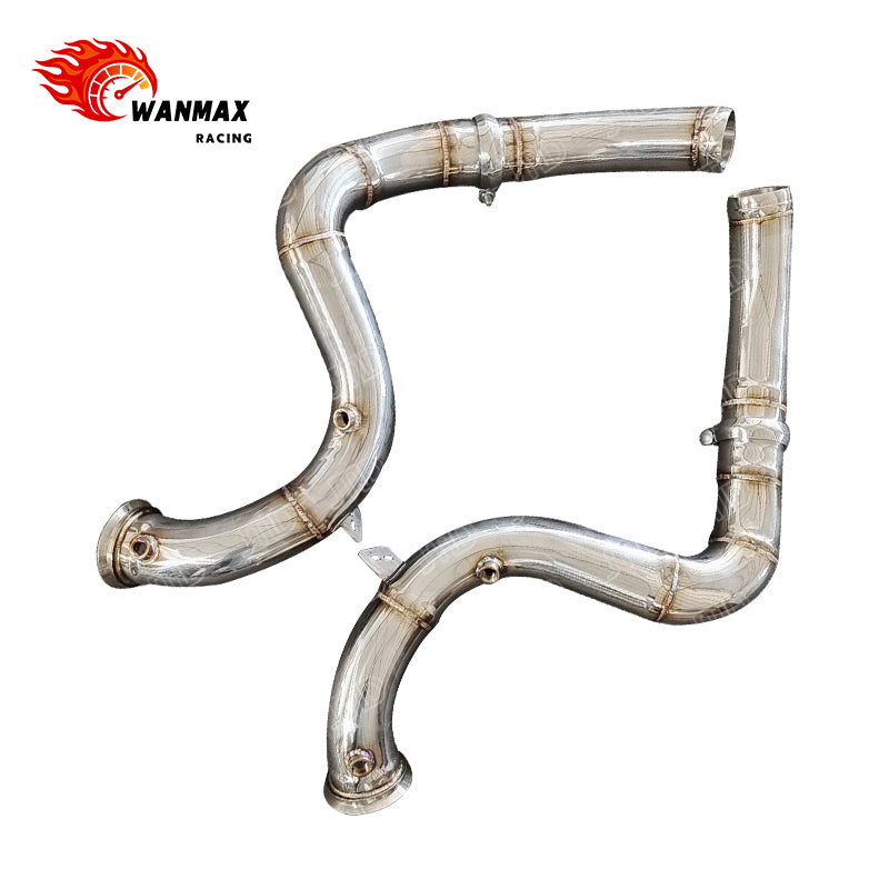 Mirror-Polished Non-OPF Downpipe Pair for Mercedes-AMG C63 C63S W205 RHD