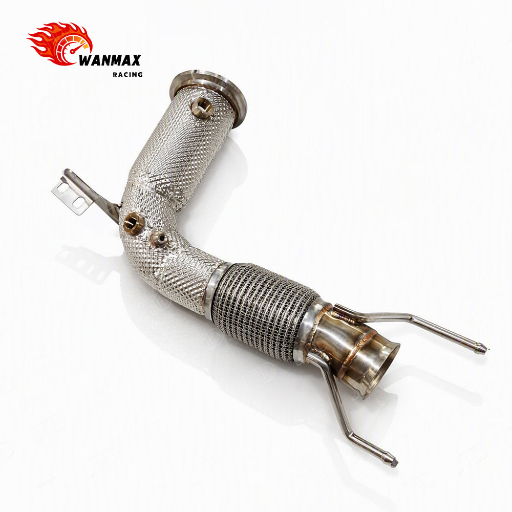 Premium Stainless Steel Downpipe with Heat Shield for BMW 118i F40 M Sport B38 1.5T Straight Through Exhaust Front Pipe