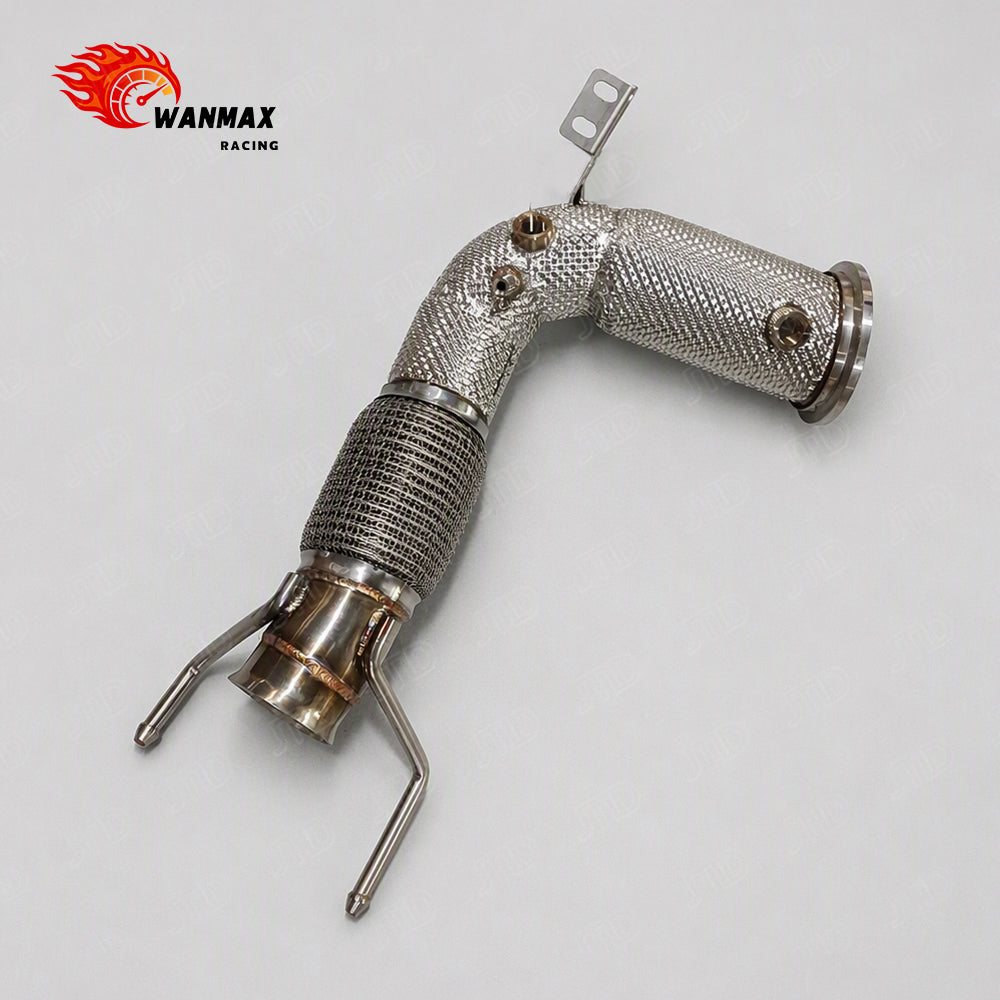 Premium Stainless Steel Downpipe with Heat Shield for BMW 118i F40 M Sport B38 1.5T Straight Through Exhaust Front Pipe