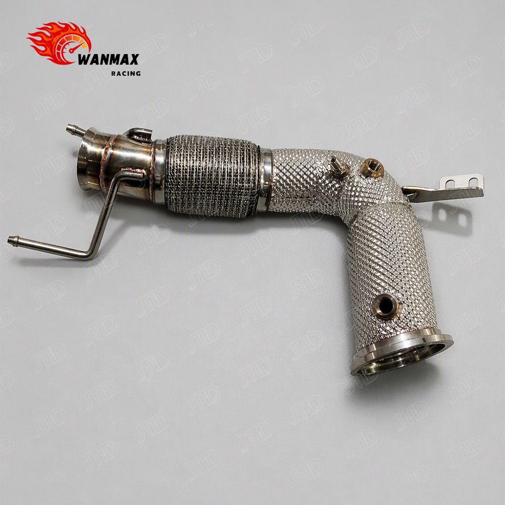 Premium Stainless Steel Downpipe with Heat Shield for BMW 118i F40 M Sport B38 1.5T Straight Through Exhaust Front Pipe