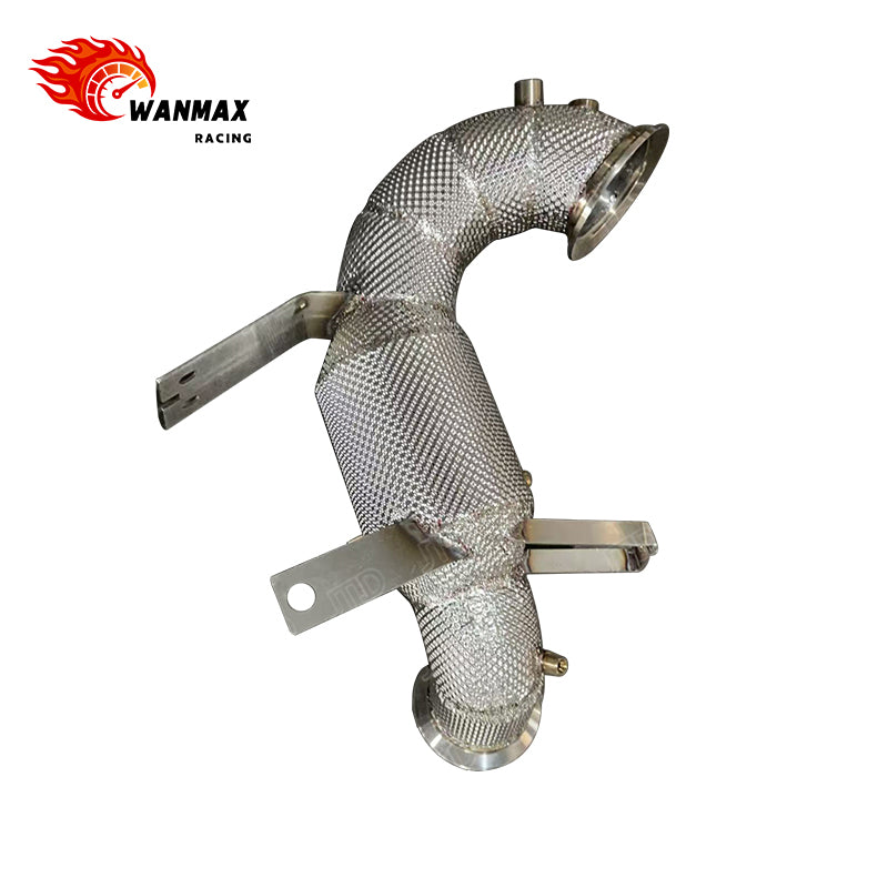 Catalyst-Equipped T304 Stainless Steel Downpipe with Heat Shield for Mercedes-AMG A45/CLA45/GLA45 M139 2.0T