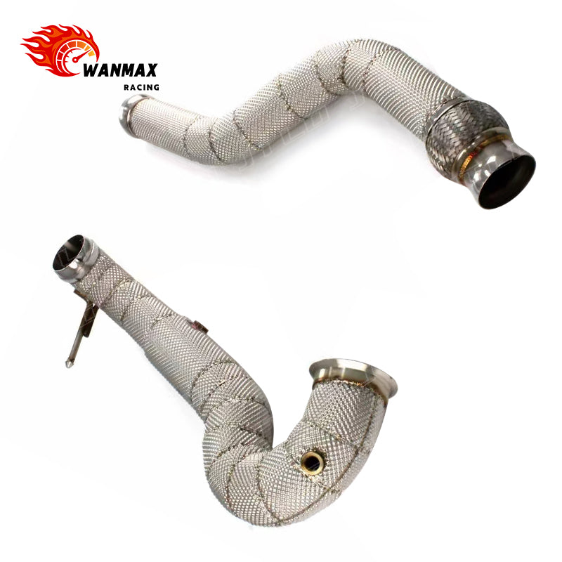 Automotive Stainless Steel Exhaust Downpipe for Mercedes Benz A45 AMG 2.0L 4MATIC With Heat Shield