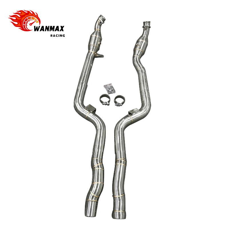 High Performance Exhaust Downpipe for Mercedes Benz CLS63 AMG W218 M157 5.5T 2Matic 2013-2017 Twin-turbo SS304