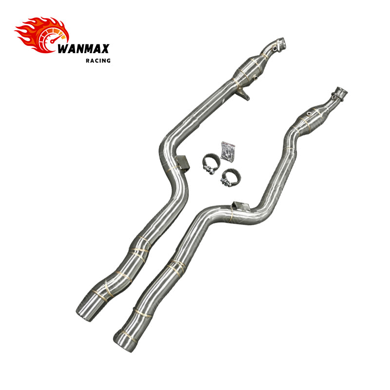 High Performance Exhaust Downpipe for Mercedes Benz CLS63 AMG W218 M157 5.5T 2Matic 2013-2017 Twin-turbo SS304
