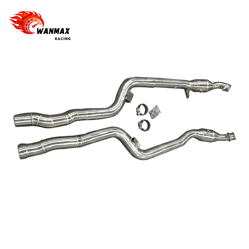 High Performance Exhaust Downpipe for Mercedes Benz CLS63 AMG W218 M157 5.5T 2Matic 2013-2017 Twin-turbo SS304