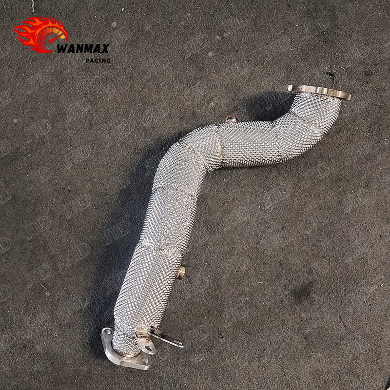 T304 Stainless Steel Performance Downpipe with Heat Shield for Mercedes C200/C250 W204 and SLC300 M271/M274