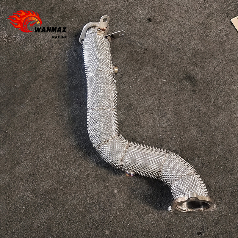 T304 Stainless Steel Performance Downpipe with Heat Shield for Mercedes C200/C250 W204 and SLC300 M271/M274