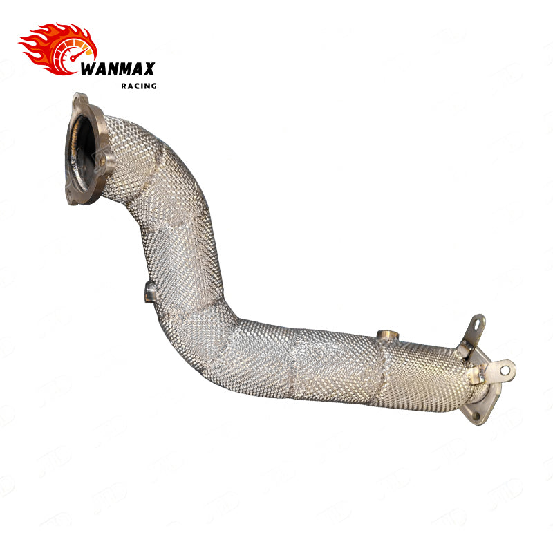 T304 Stainless Steel Performance Downpipe with Heat Shield for Mercedes C200/C250 W204 and SLC300 M271/M274