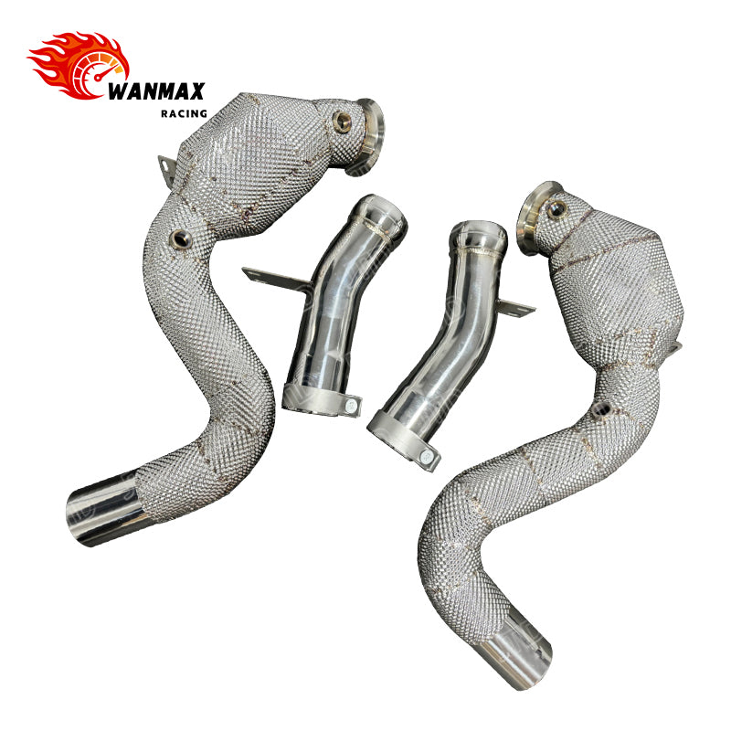 Heat-Shielded Catless Downpipes for Mercedes-Benz S63 AMG W222 4.0T