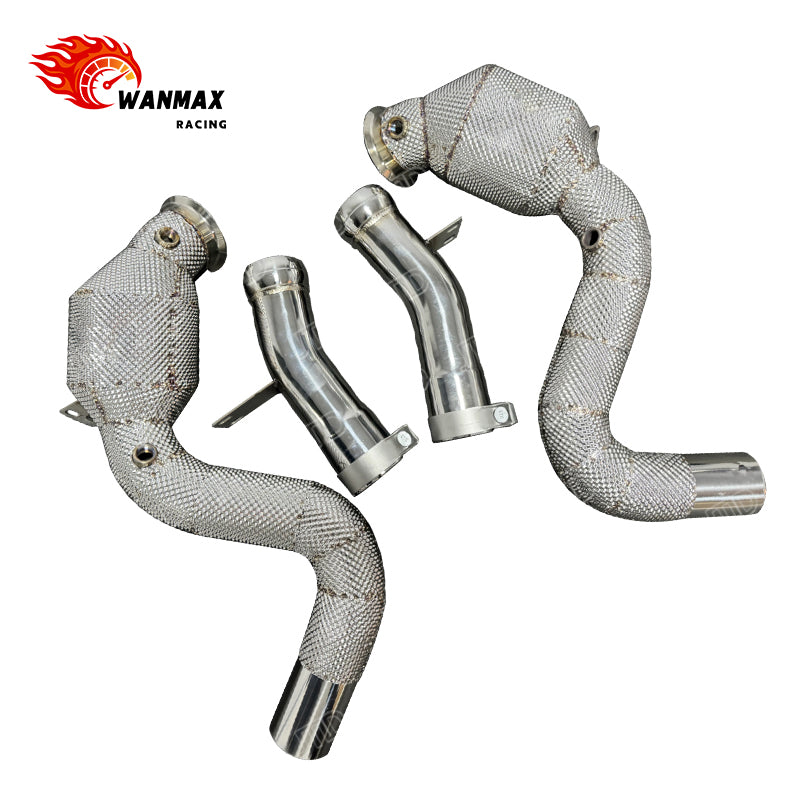 Heat-Shielded Catless Downpipes for Mercedes-Benz S63 AMG W222 4.0T