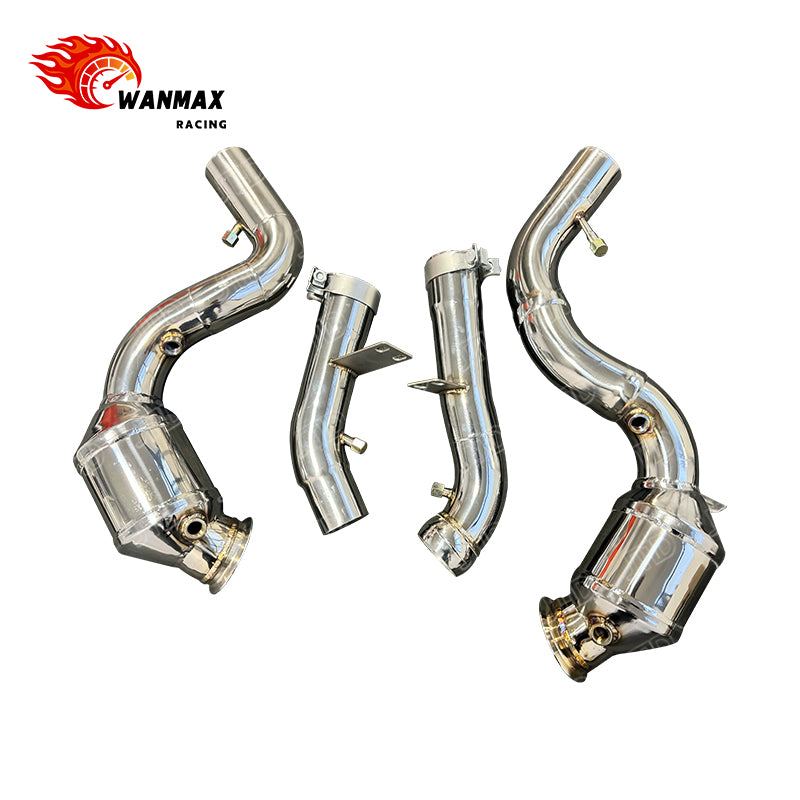 T304 Stainless Steel Catless Downpipes for Mercedes-Benz GLE63 AMG