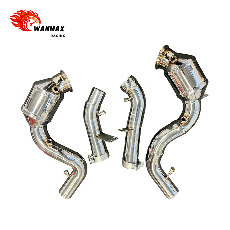 T304 Stainless Steel Catless Downpipes for Mercedes-Benz GLE63 AMG