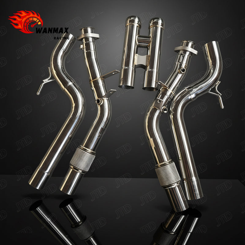 T304 Stainless Steel Performance Downpipe Pair for Mercedes-AMG S63 W222/C217 M157 5.5L V8