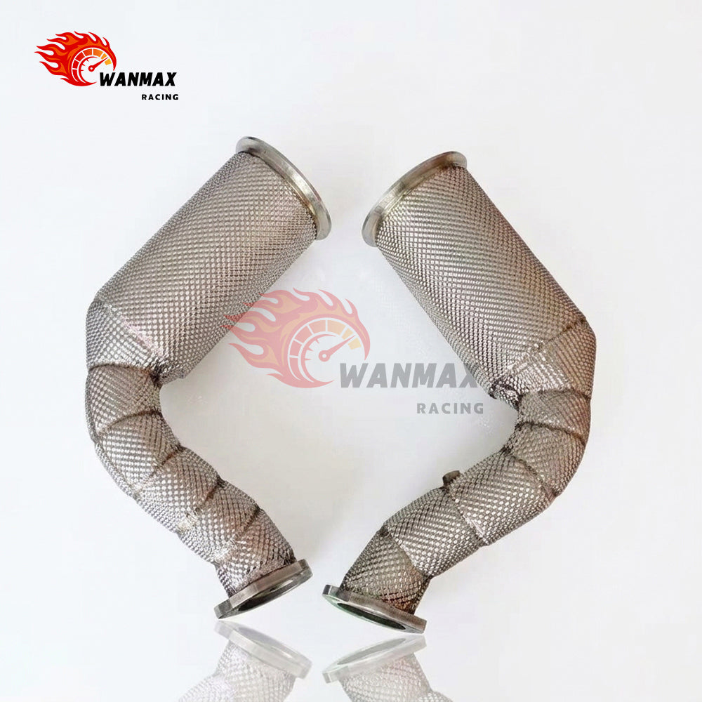 Heat Shielded High-Flow Exhaust Downpipe for Porsche Cayenne 4.0L V8 Twin Turbo OPF 2019+