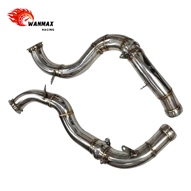 Mirror-Polished Downpipe Pair for Mercedes-AMG E63 W213 GLC63 S M177 4.0T