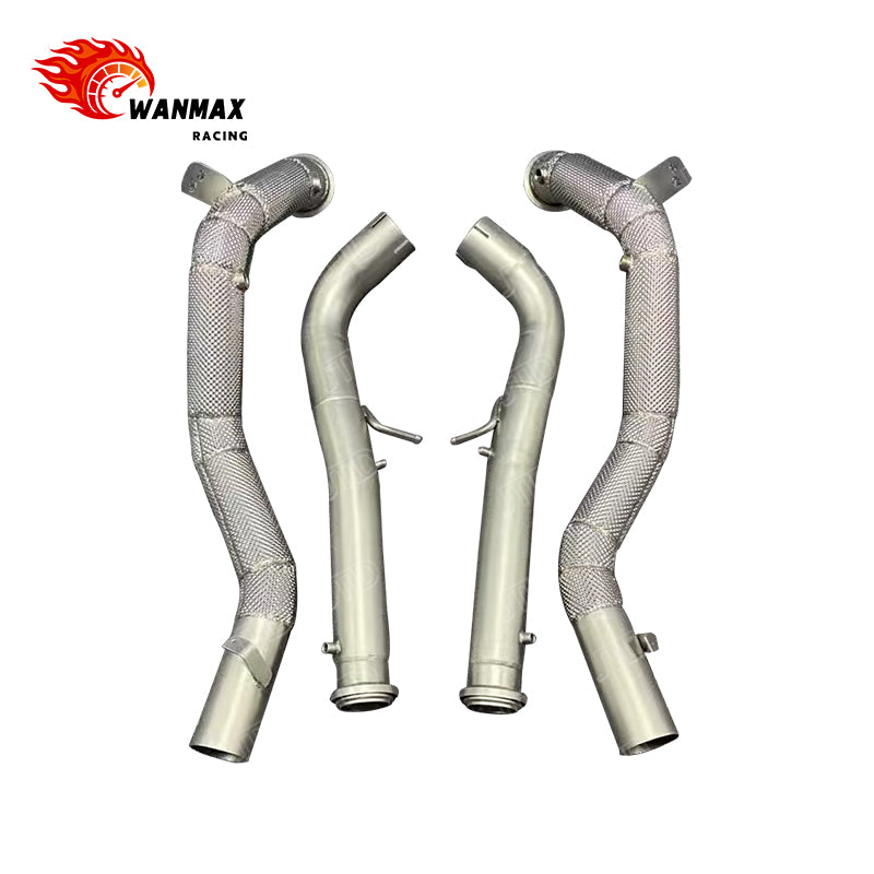 High Flow Exhaust Downpipe For Mercedes‑Benz G63 AMG W463 W464 4.0L V8 T304 Stainless Steel Heat Shielded