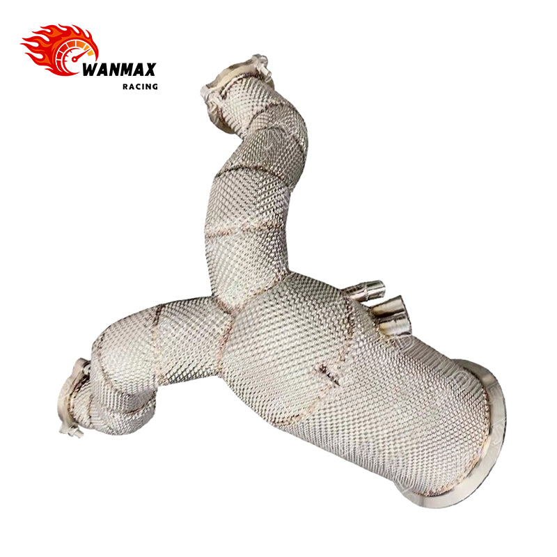 T304 OPF-Version Catless Downpipe with Heat Shield for Porsche Cayenne 9YA / 9Y0, Audi Q7 / Q8 and VW Touareg 3.0T V6 EA839