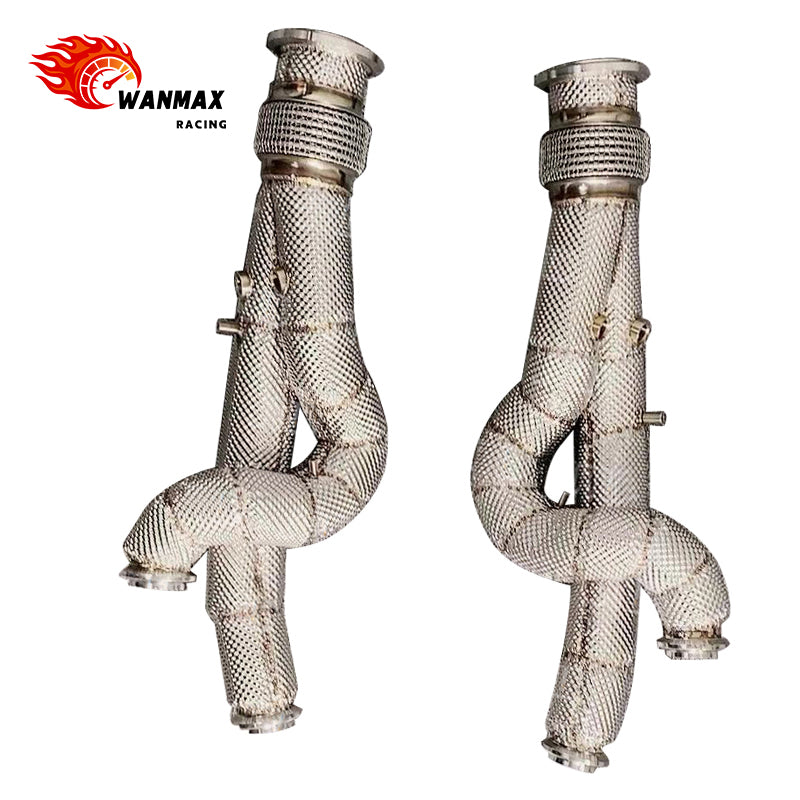 SS304 Heat-Shielded High-Flow Downpipe Pair for Lamborghini Aventador LP700-4 6.5L V12