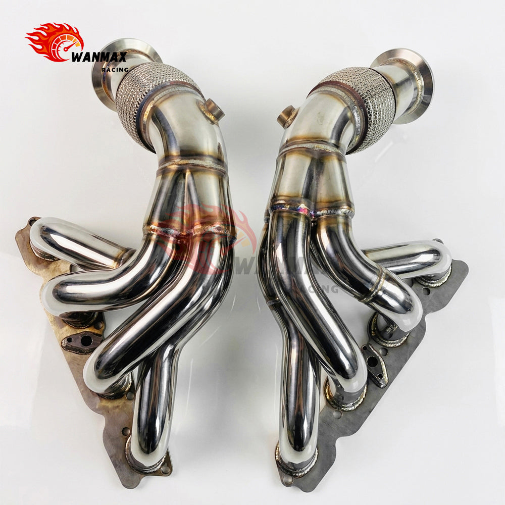 High Flow T304 4‑to‑1 Long Tube Exhaust Manifold Headers For Ferrari 458 Italia / Spider / Speciale 2010‑2015 4.5L V8